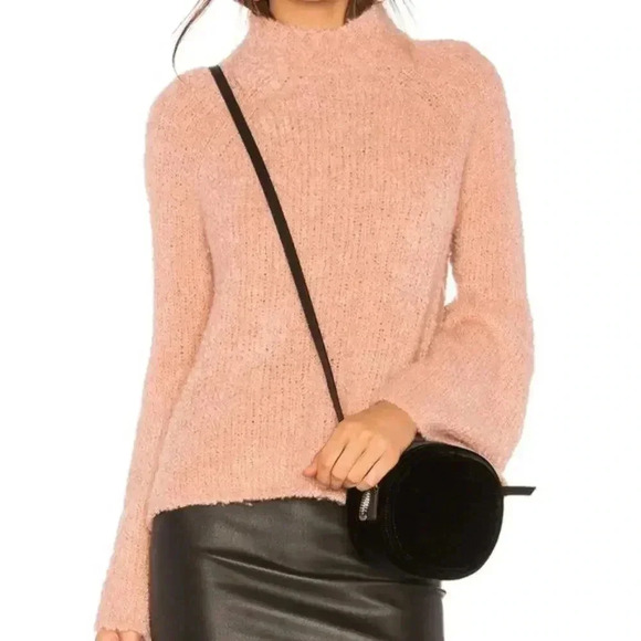 Ulla Johnson Pink Amina Mock-Neck Sweater - Picture 1 of 9